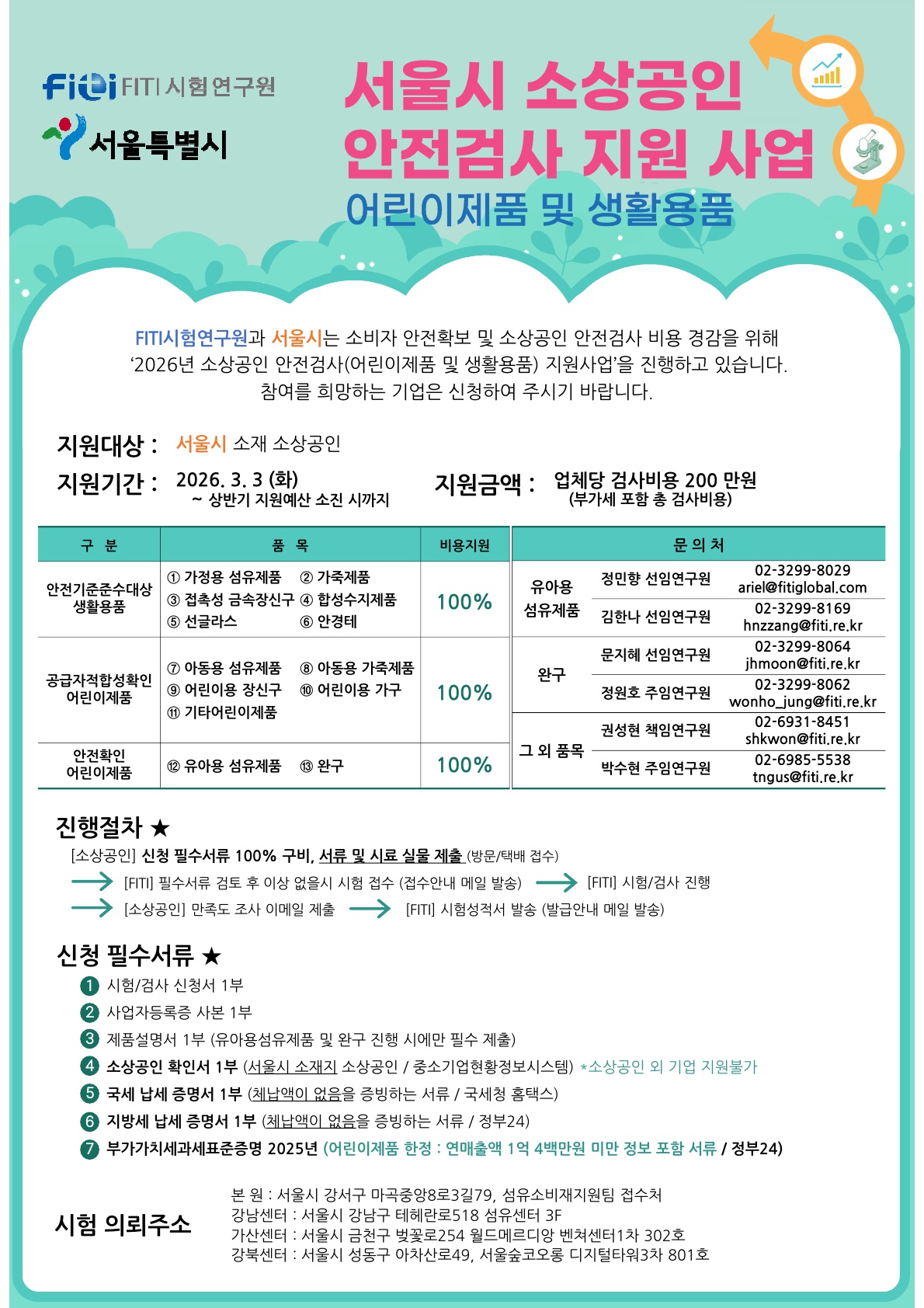 2026 서울시 소상공인 안전검사 지원사업